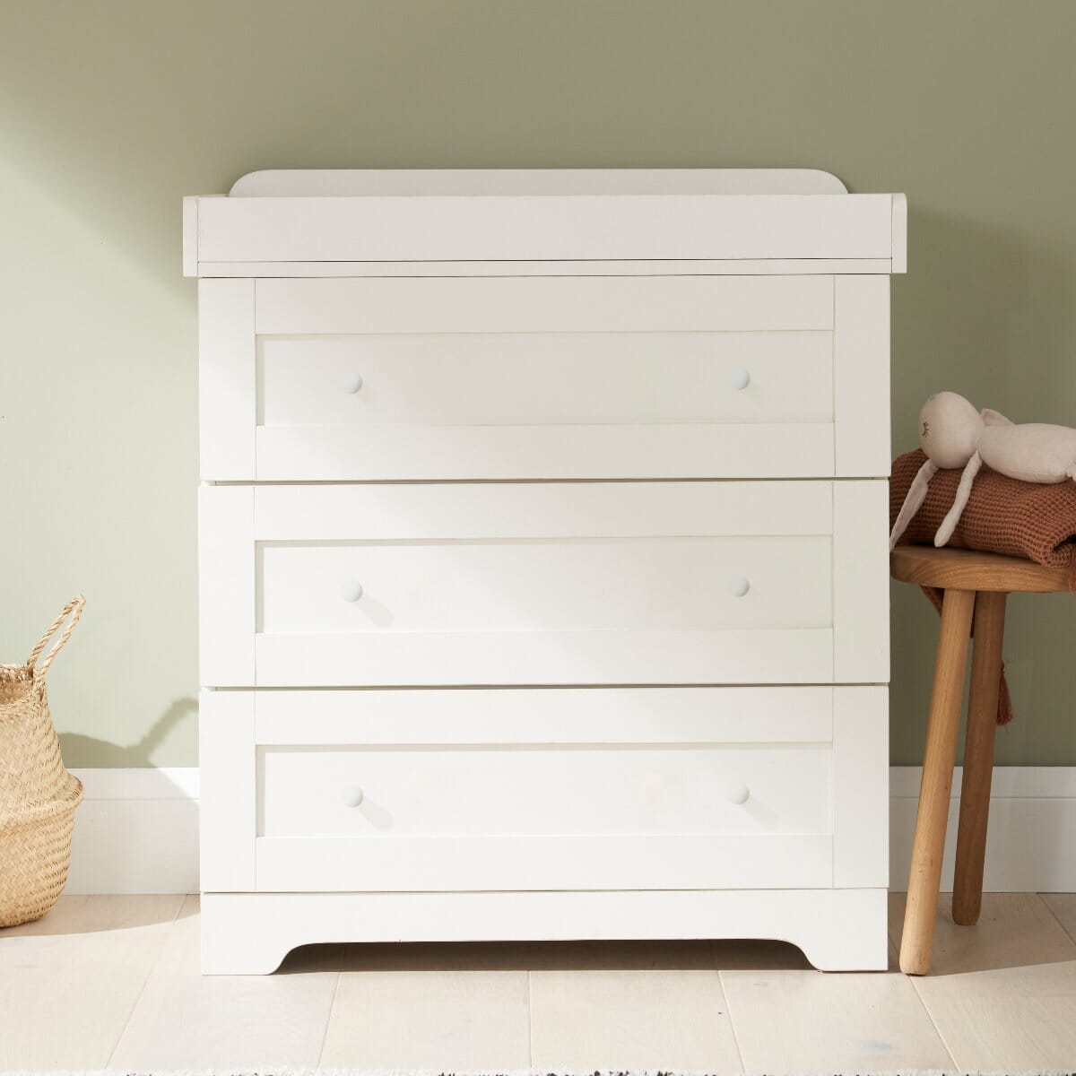 Chest of drawers and change outlet table