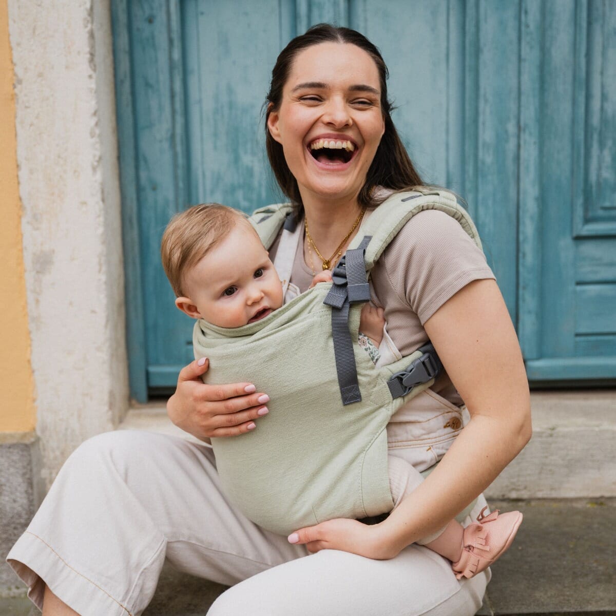 Boba X Baby Carrier Linen Green Willow