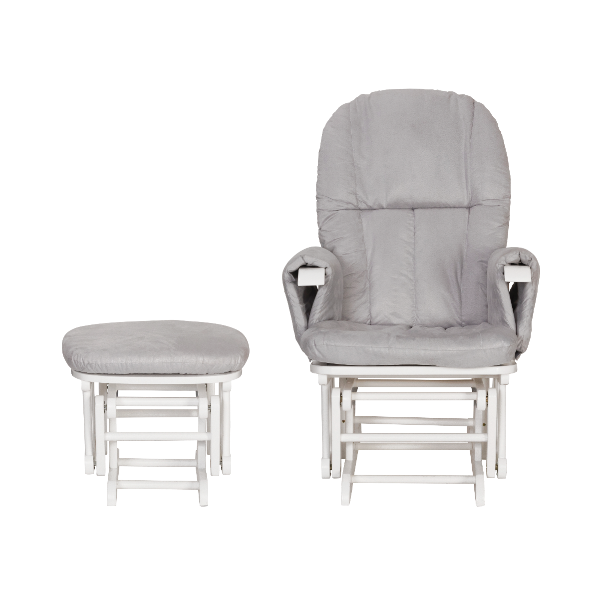 white and gray glider rocker