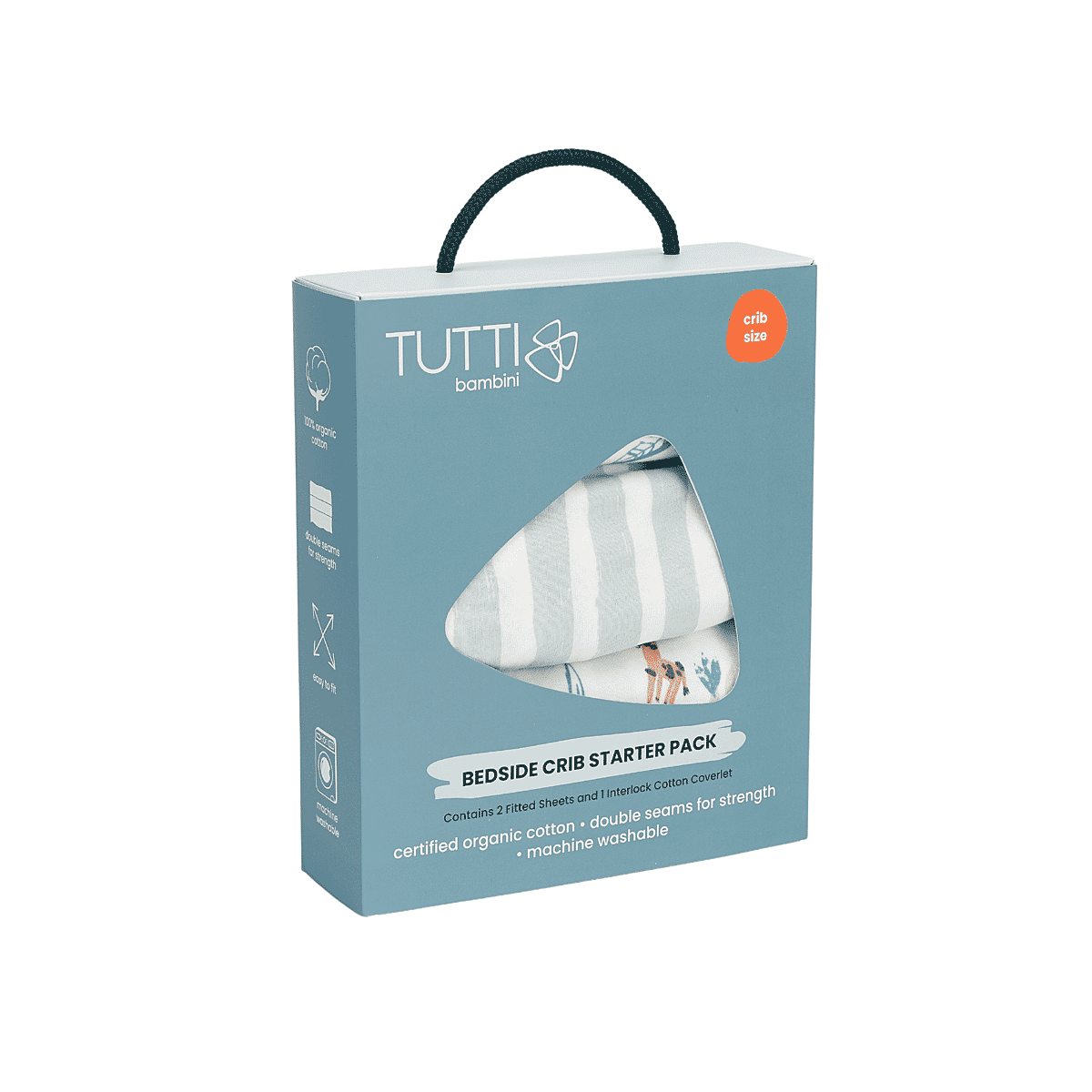 Tutti bambini cozee bedside crib starter set top