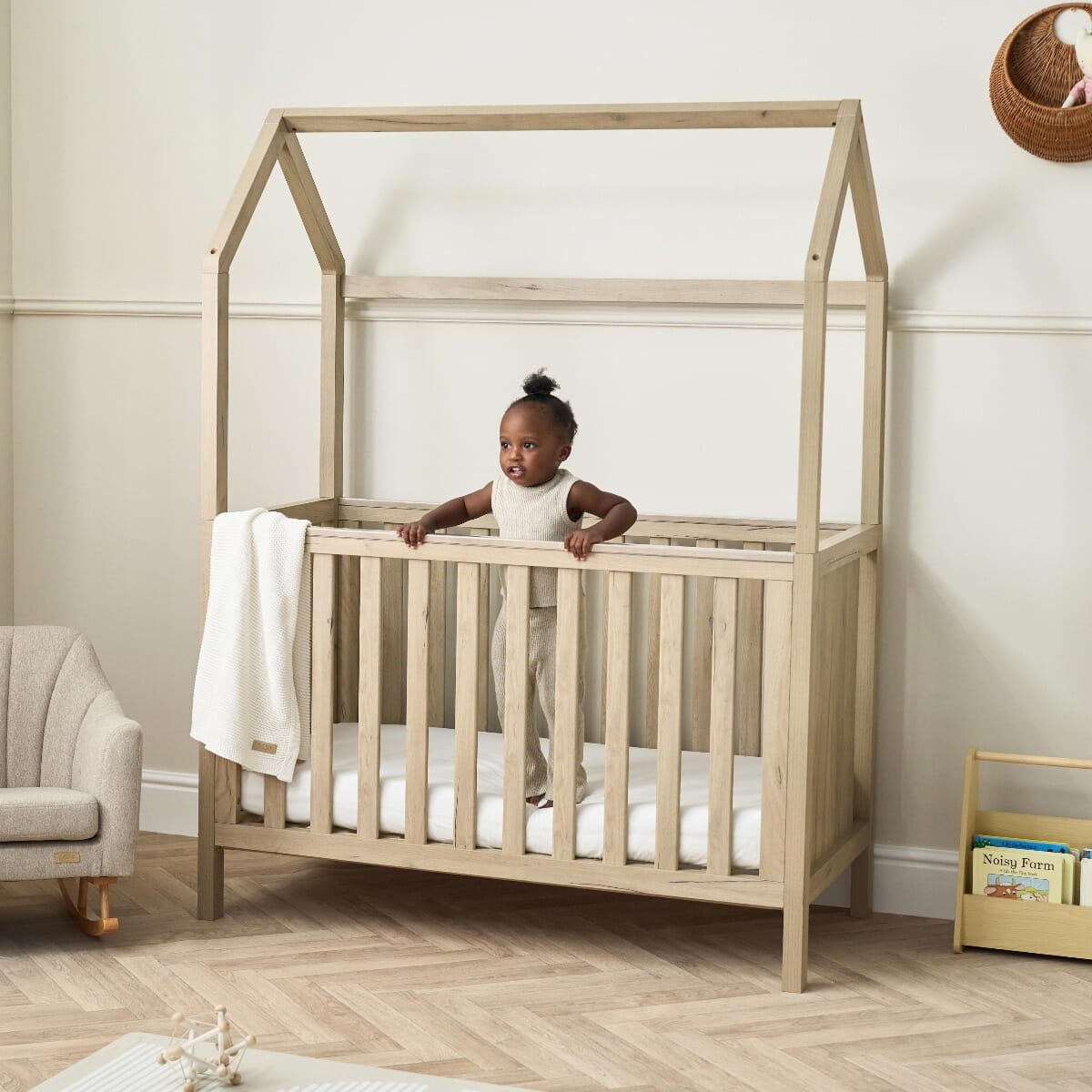 Casa 3 in 1 Mini House Cot Bed Harvest Oak Tutti Bambini