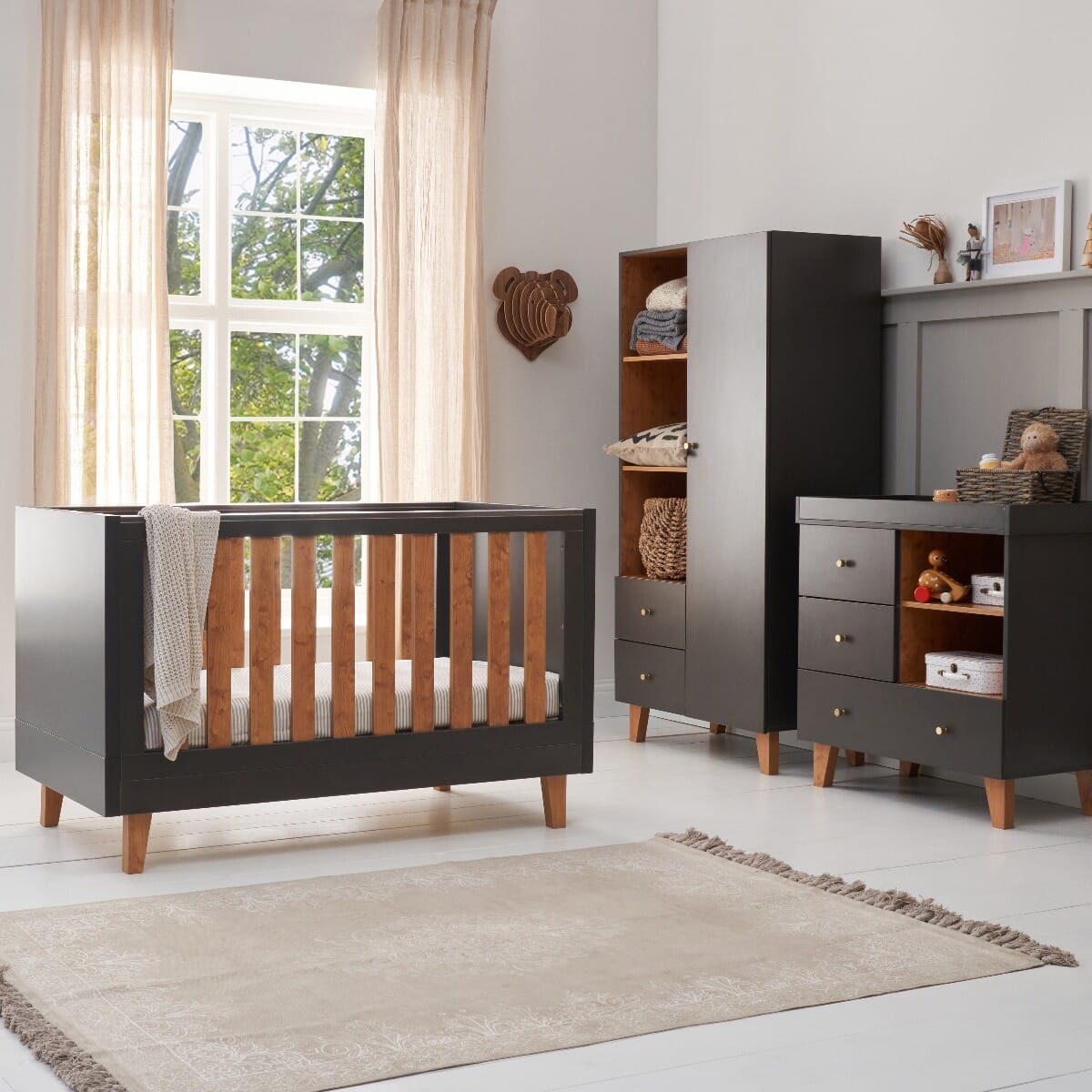 Dark oak outlet cot