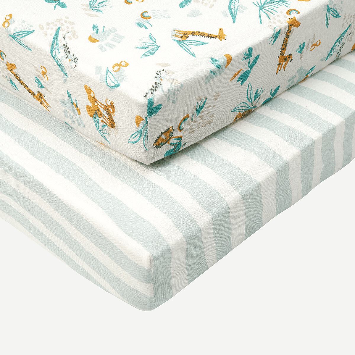 Cot Fitted Sheets 2pk Run Wild Tutti Bambini