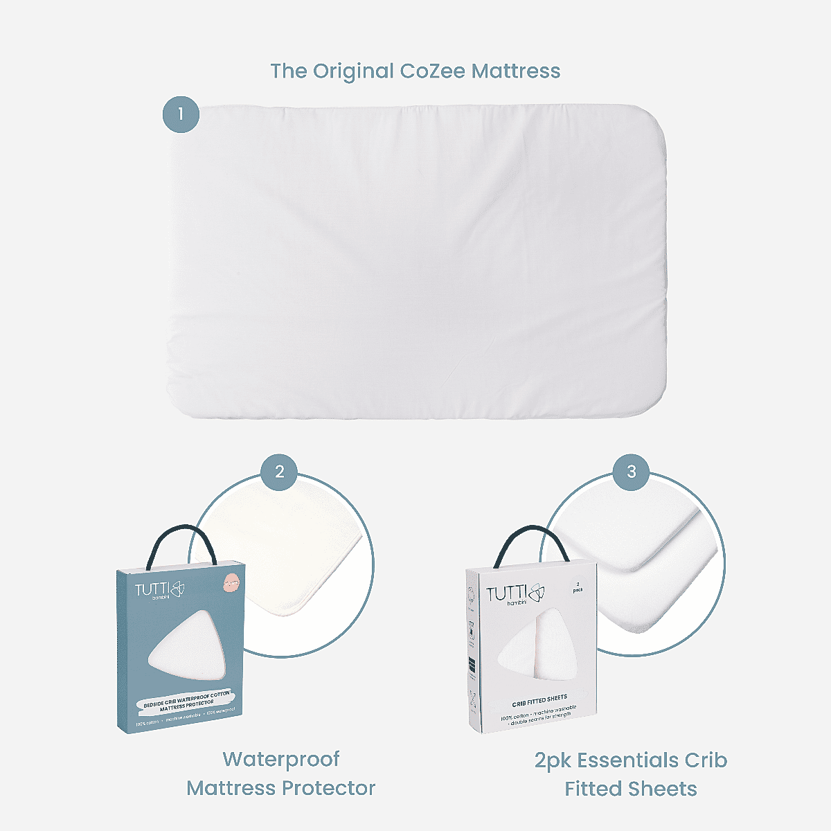 CoZee Essentials Mattress Bedding Bundle Tutti Bambini