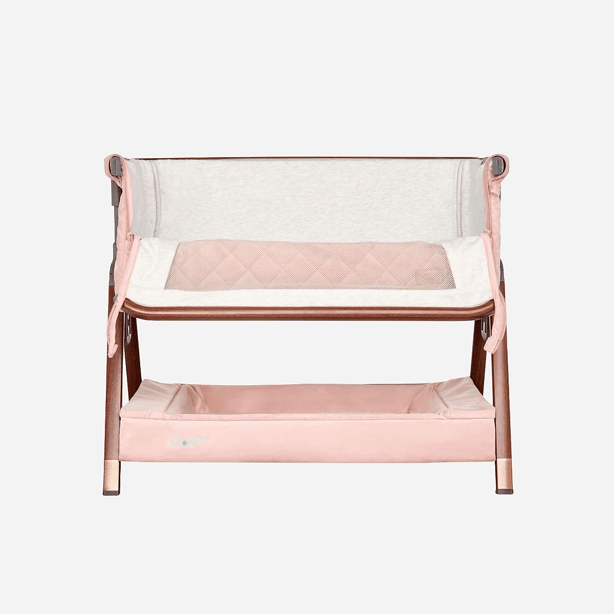 CoZee Luxe Mini Me Crib Walnut Blush