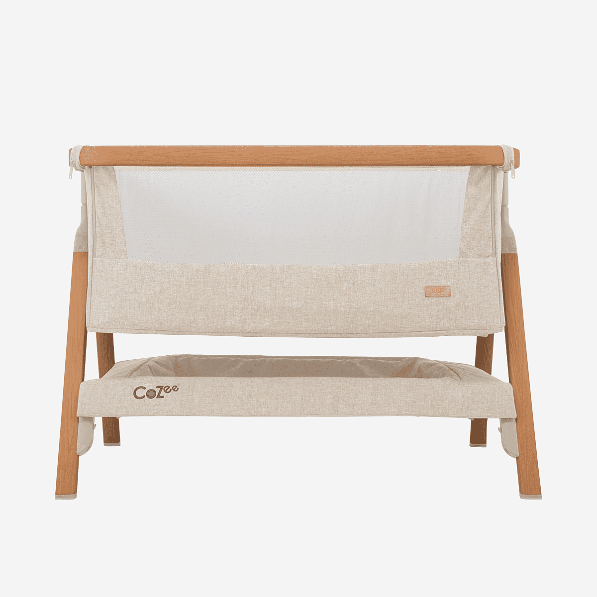 CoZee Bedside Crib Scandinavian Walnut Ecru Tutti Bambini