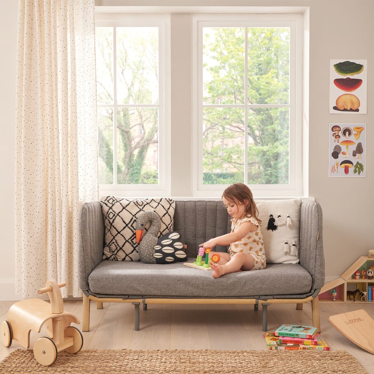 Cozee XL Junior Bed Sofa Expansion Pack Oak Charcoal