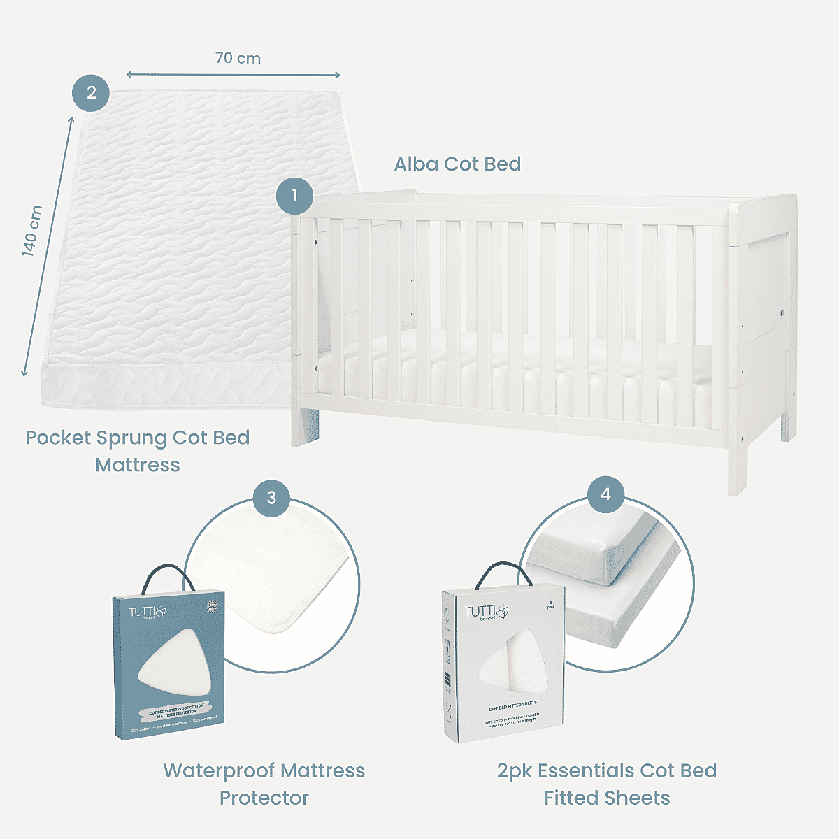Cot bed mattress dimensions discount