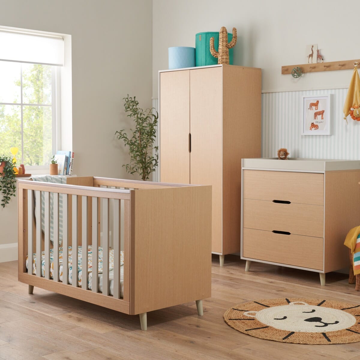 Fika Mini 3 Piece Room Set Light Oak White Sand Tutti Bambini