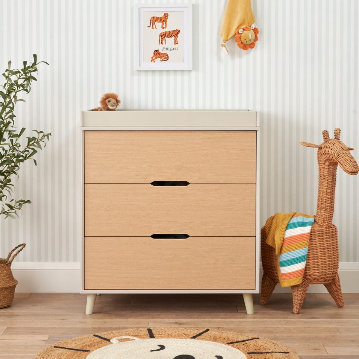 Light oak online changing table