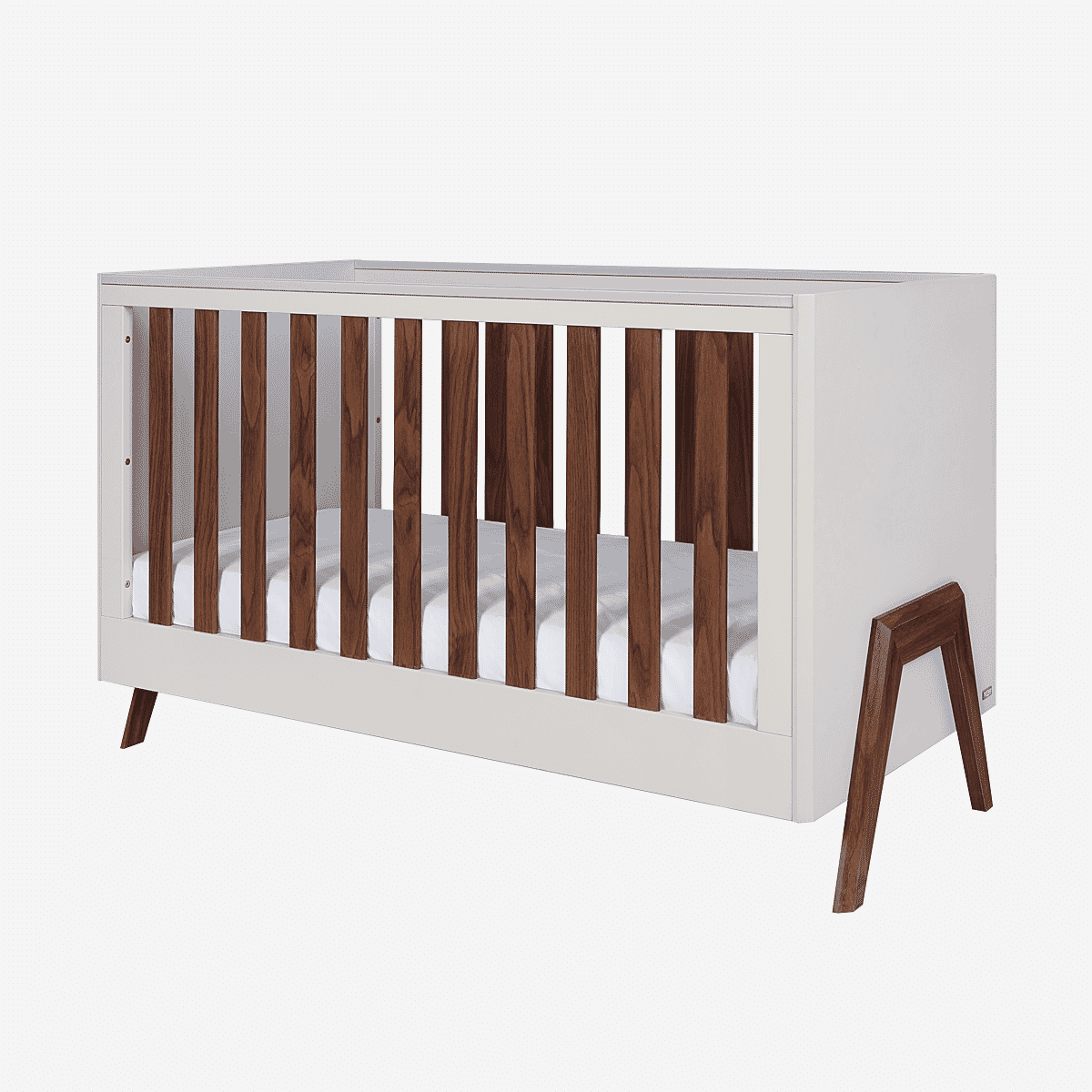 Walnut and white crib discount