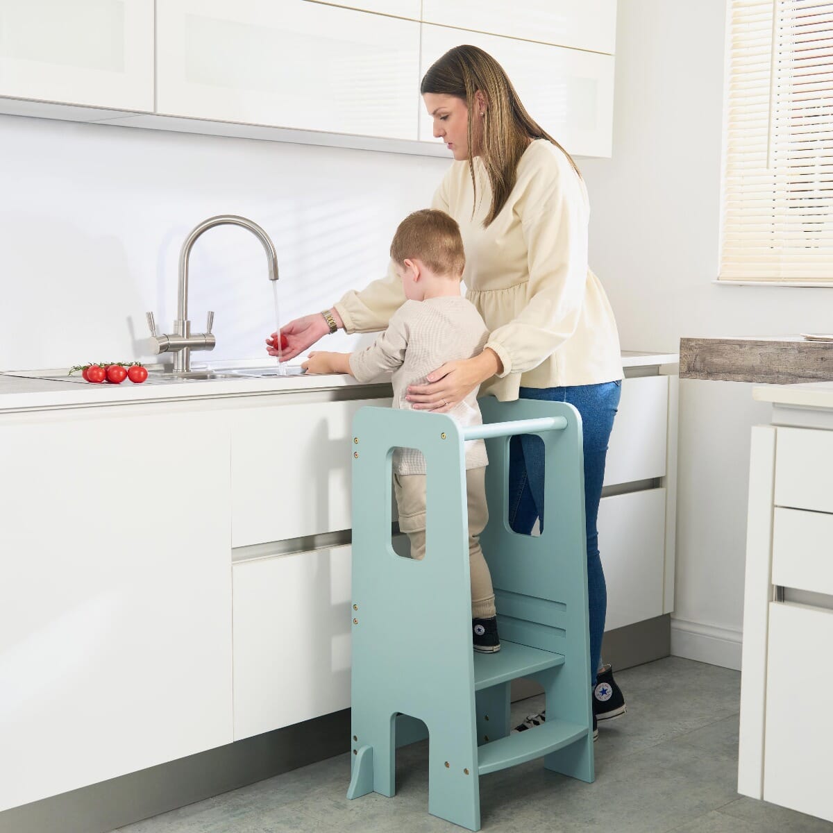 Helping Hands Montessori Toddler Learning Tower - Ocean Stone