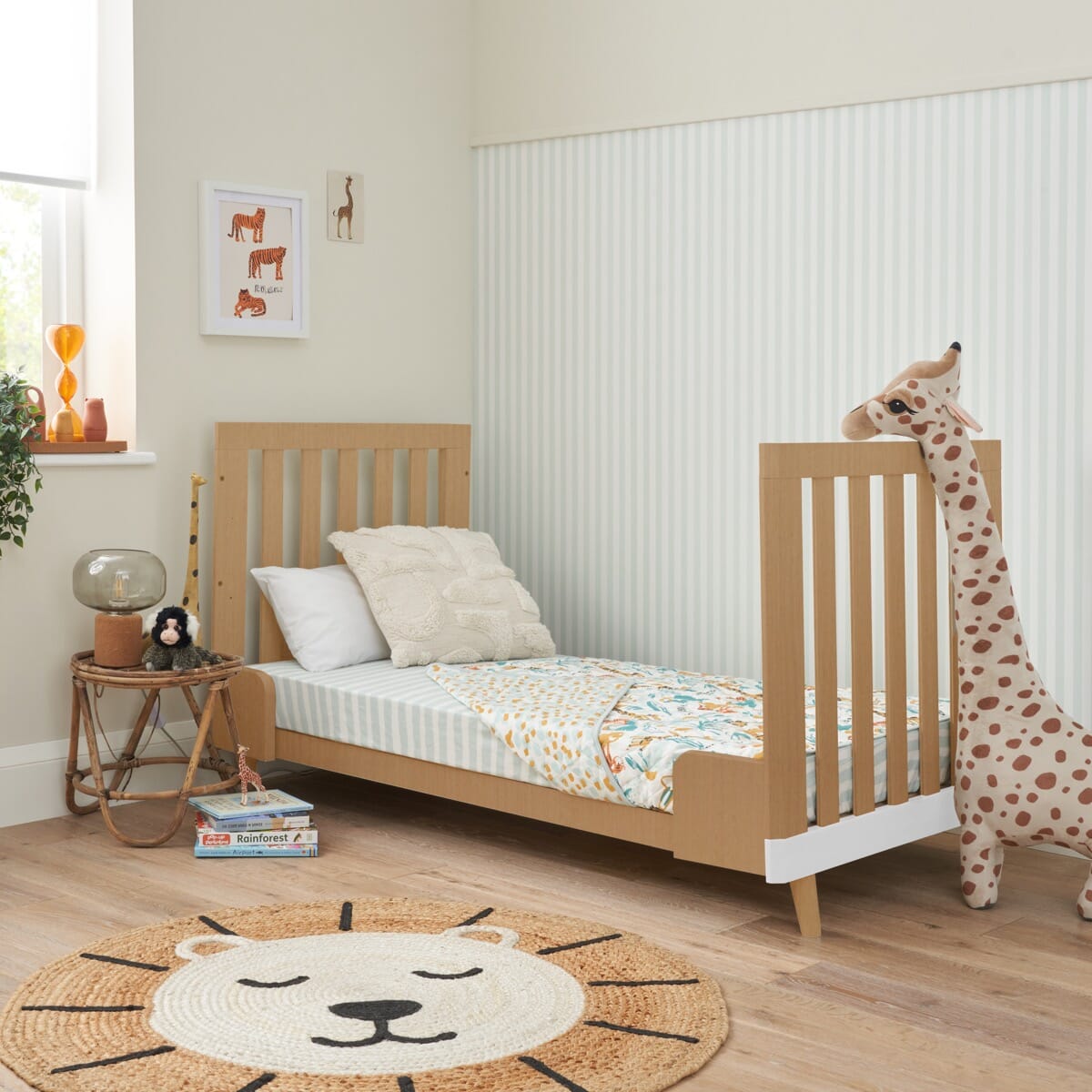 Hygge Cot Bed White Light Oak Tutti Bambini