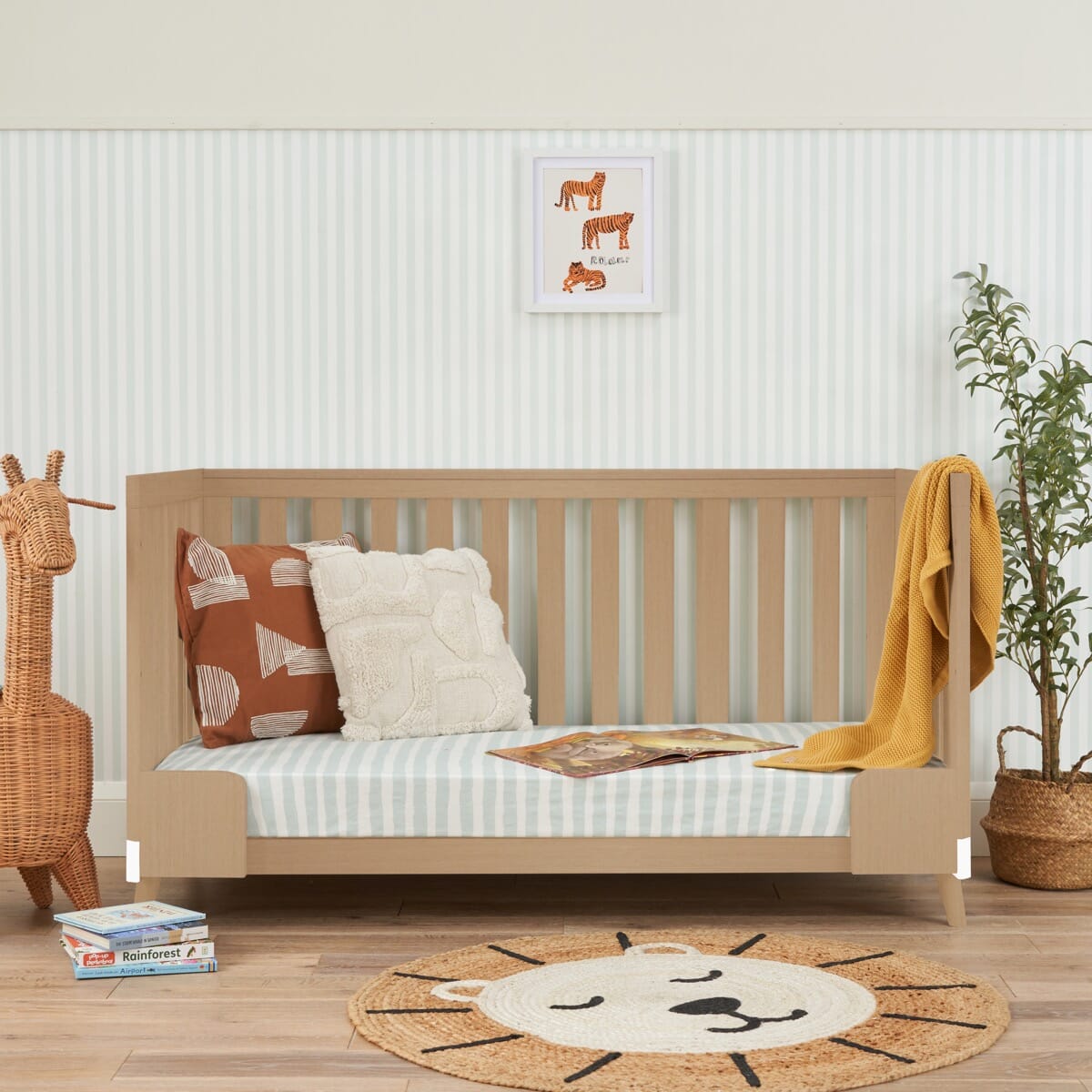Hygge Cot Bed White Light Oak Tutti Bambini