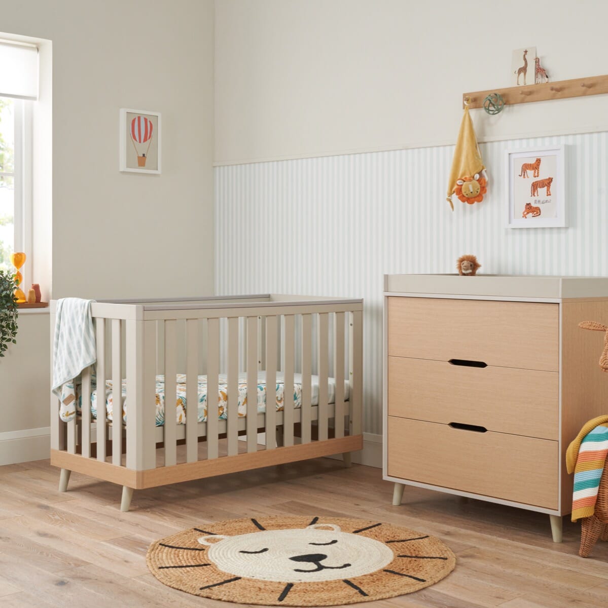 Hygge Mini 2 Piece Room Set Light Oak White Sand Tutti Bambini