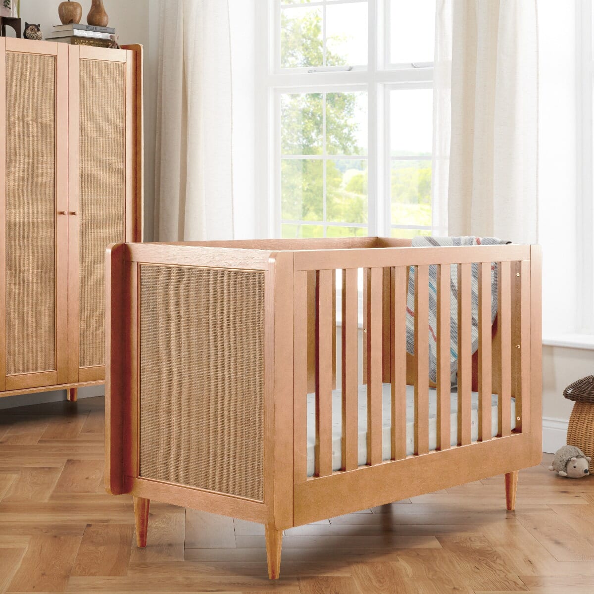 Japandi Mini Cot Bed Light Oak