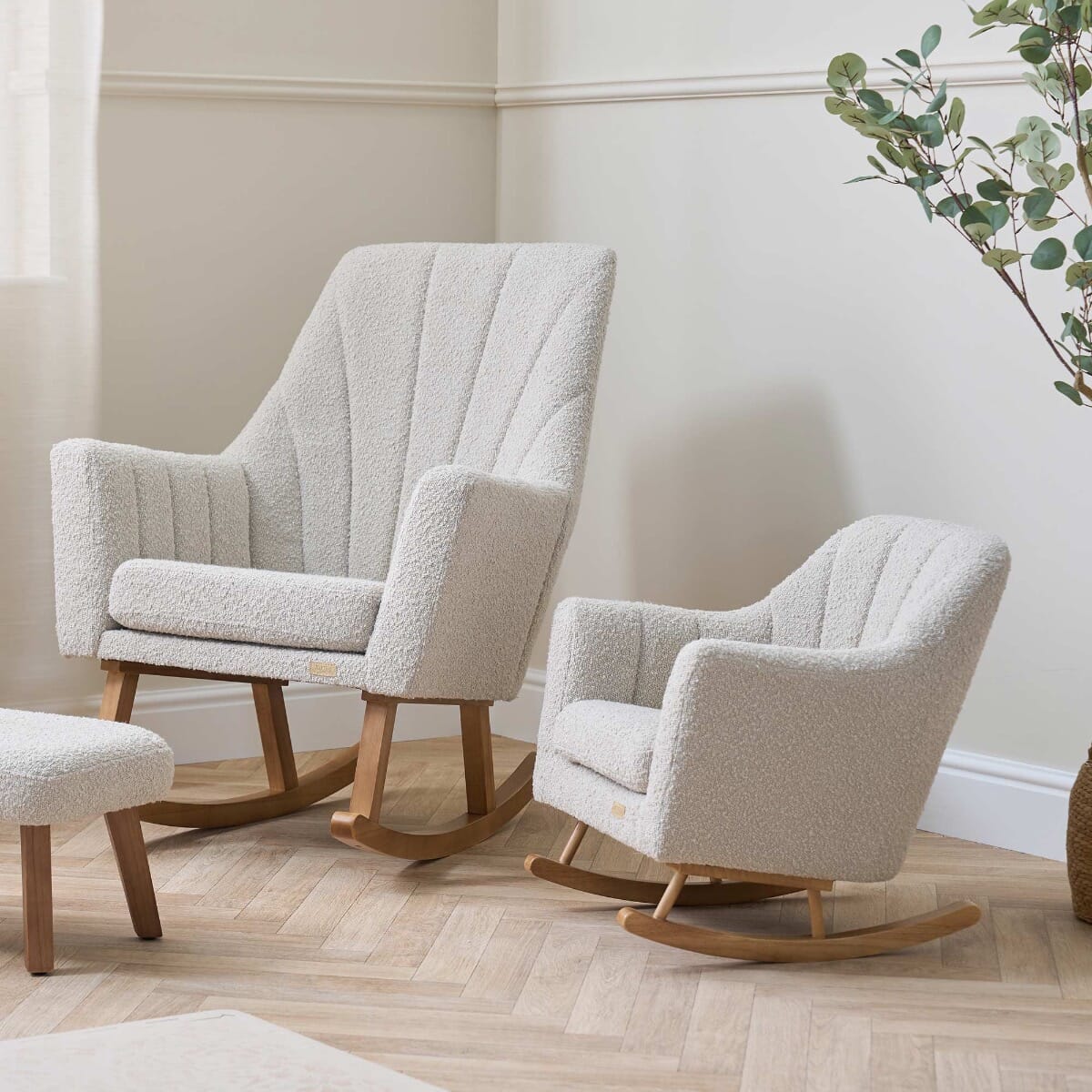 Jonah Mini Me Children s Rocking Chair in Boucle Mushroom Tutti Bambini