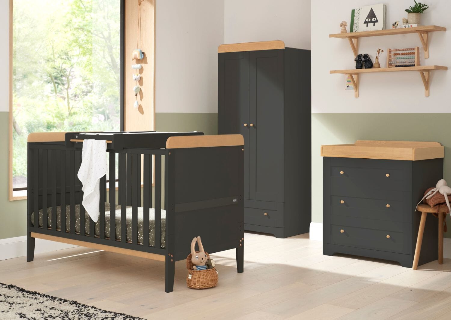 Rio 3 Piece Room Set Slate Grey Oak Tutti Bambini