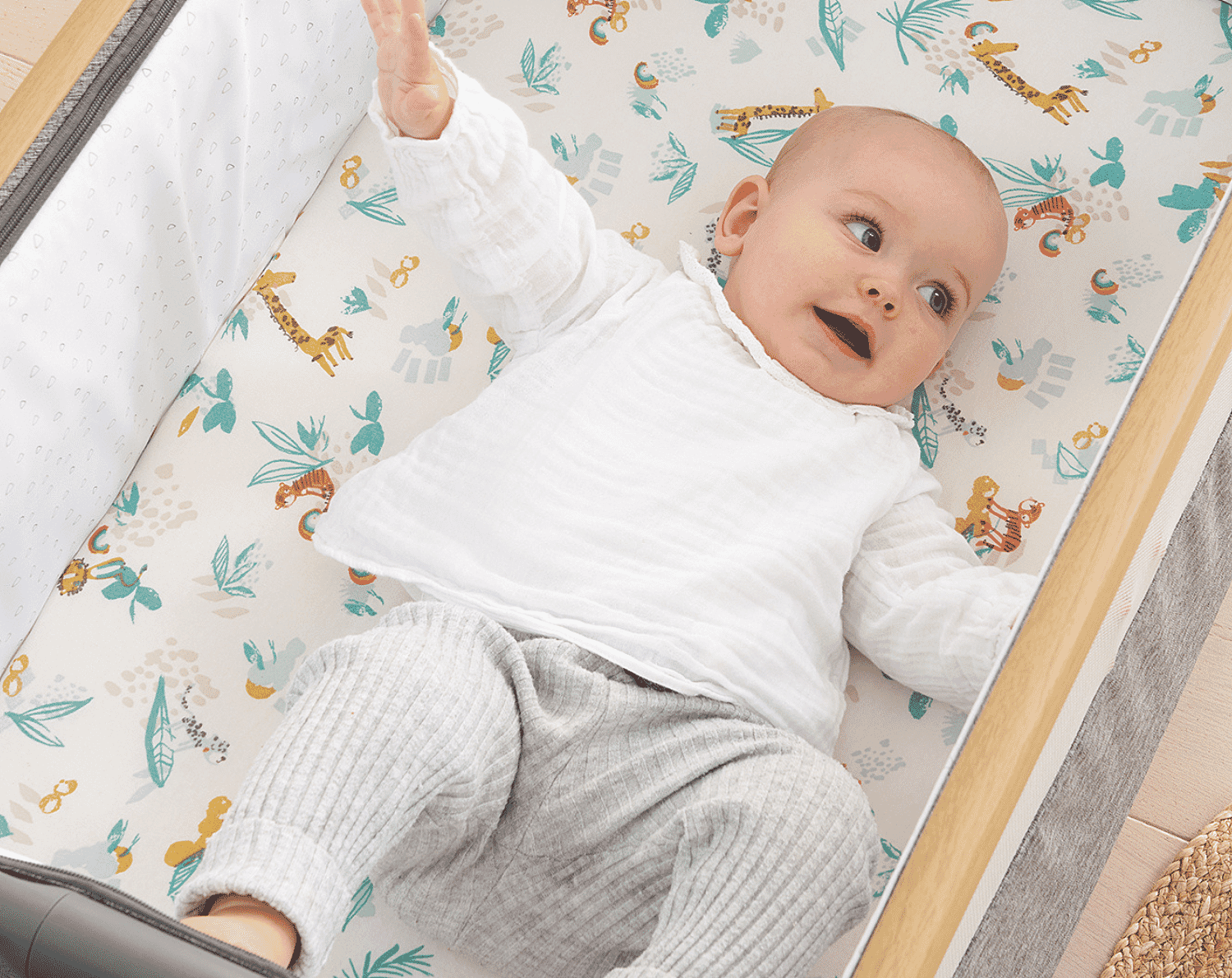 CoZee Bedside Crib Run Wild Starter Pack Mattress Protector
