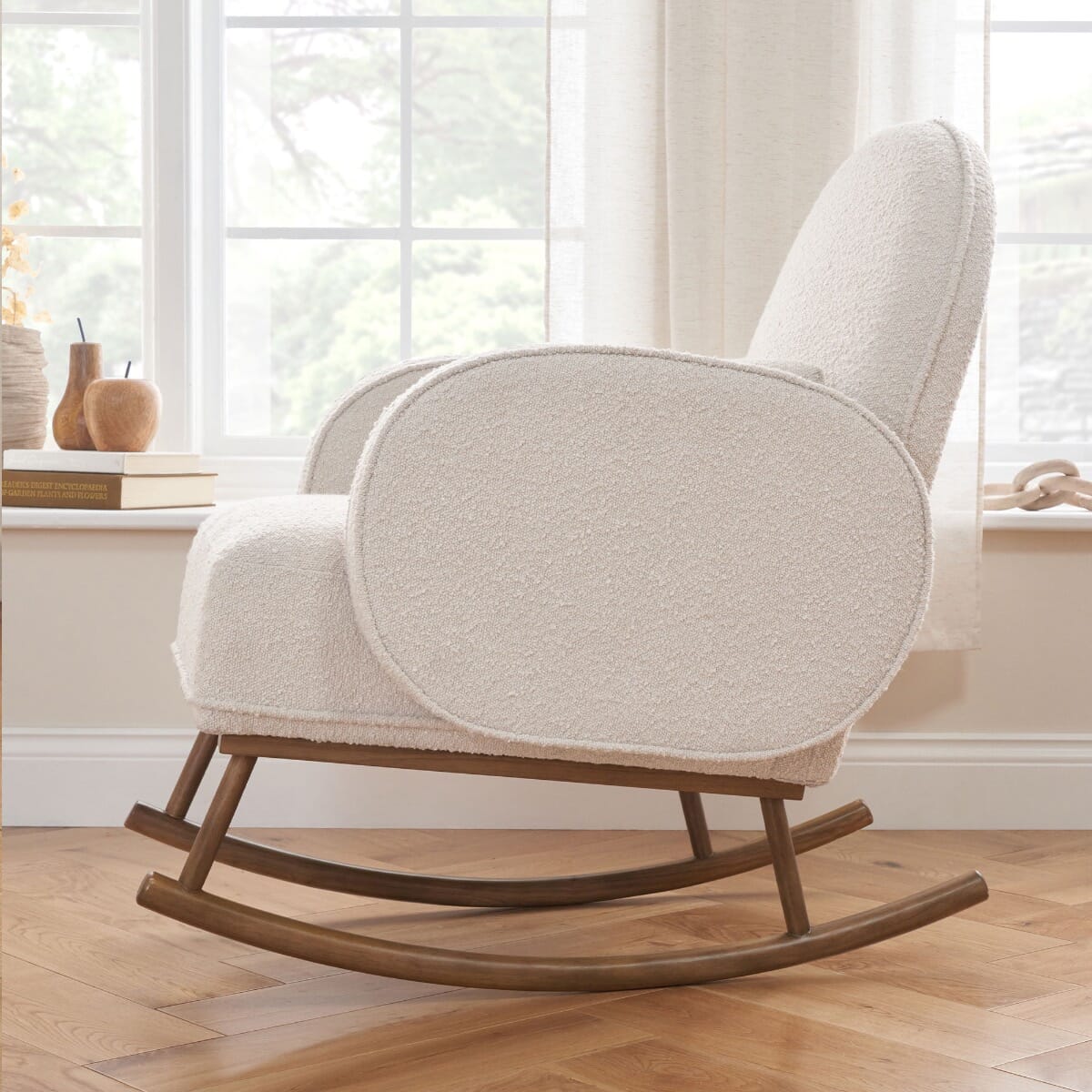 Micah Rocking Chair Footstool in Boucle Fresh Cream Tutti Bambini