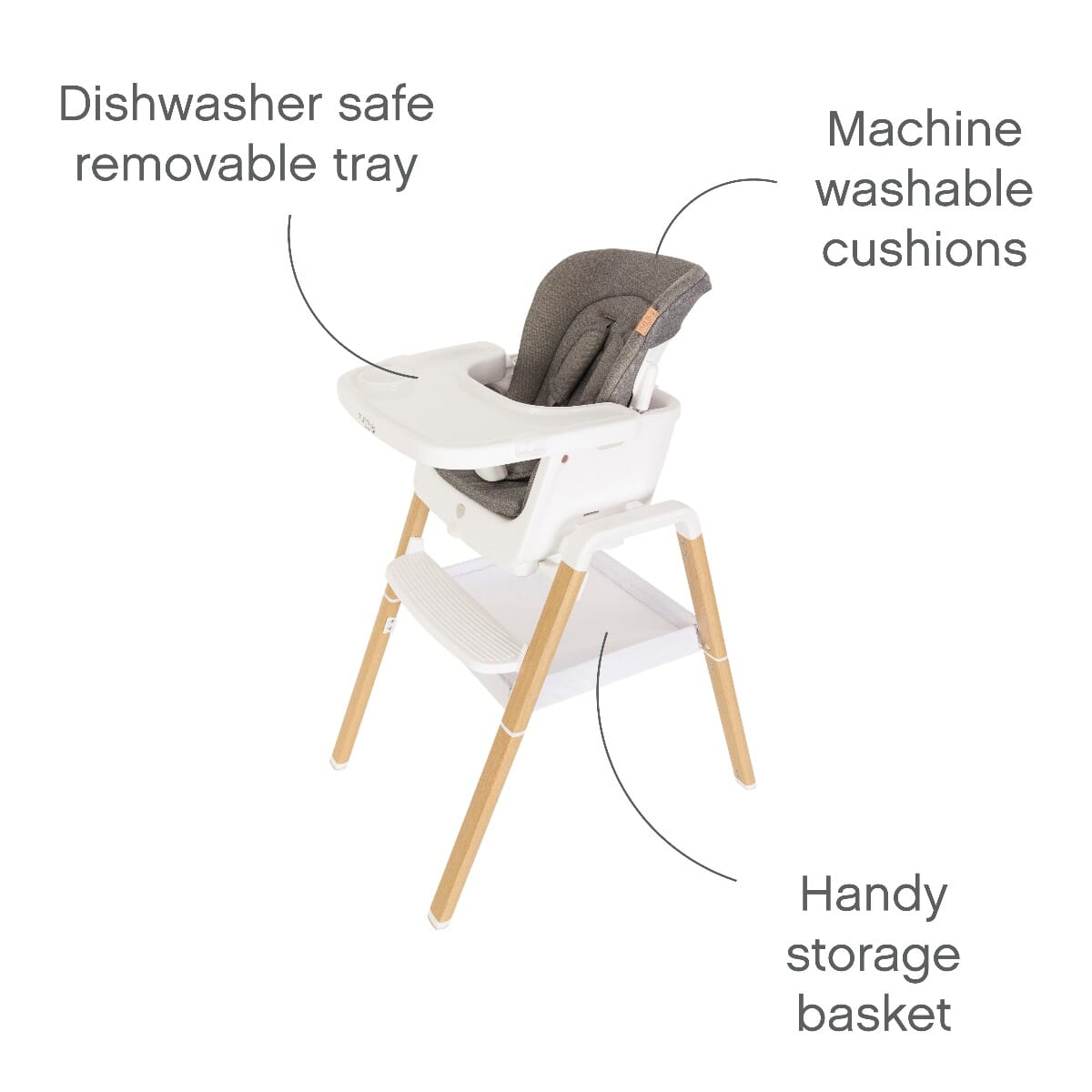 Nova Birth to 12 Highchair Package White Oak - Tutti Bambini