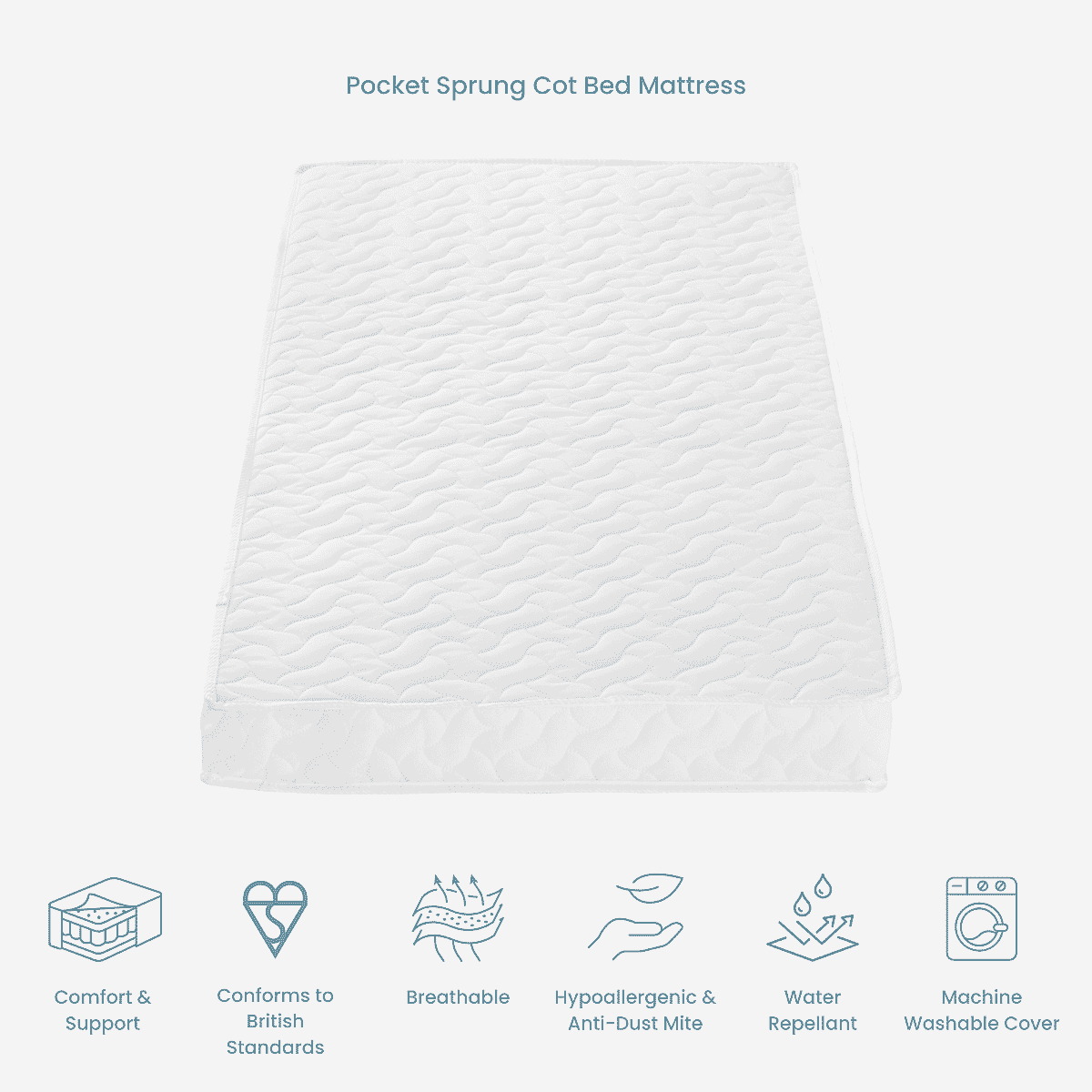 Essentials Alba Cot Bed Mattress Bedding Bundle Tutti Bambini