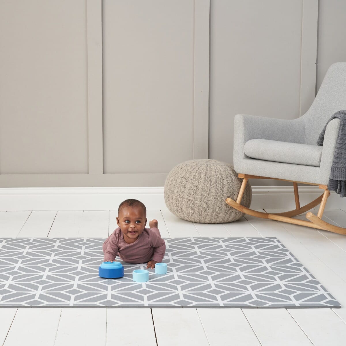 Grey play mat baby 2025