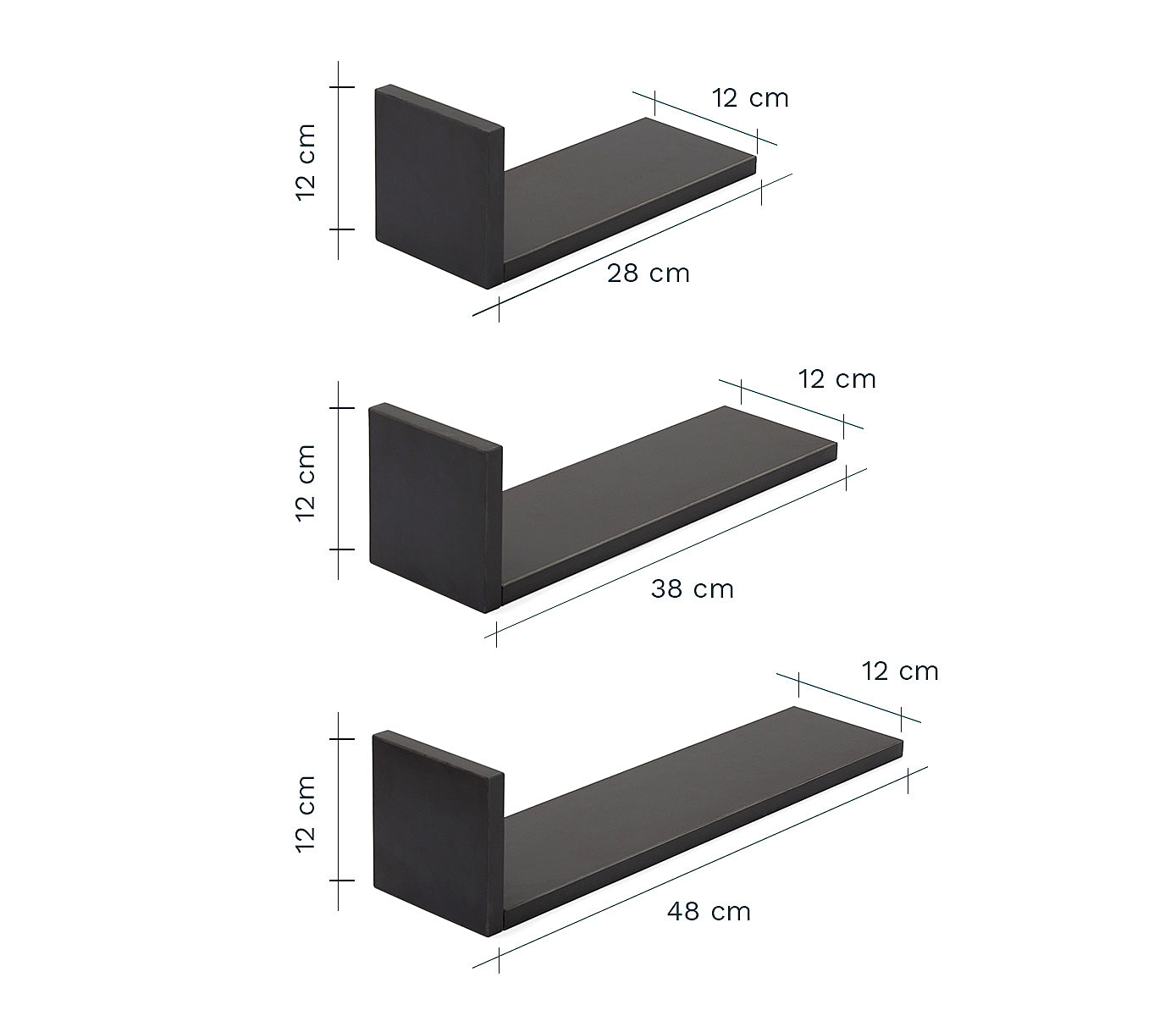 Buy Bookshelf - Small invisible bookshelf 12 x 12 cm - White - Set