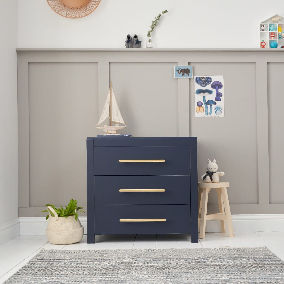 Navy changing clearance table dresser