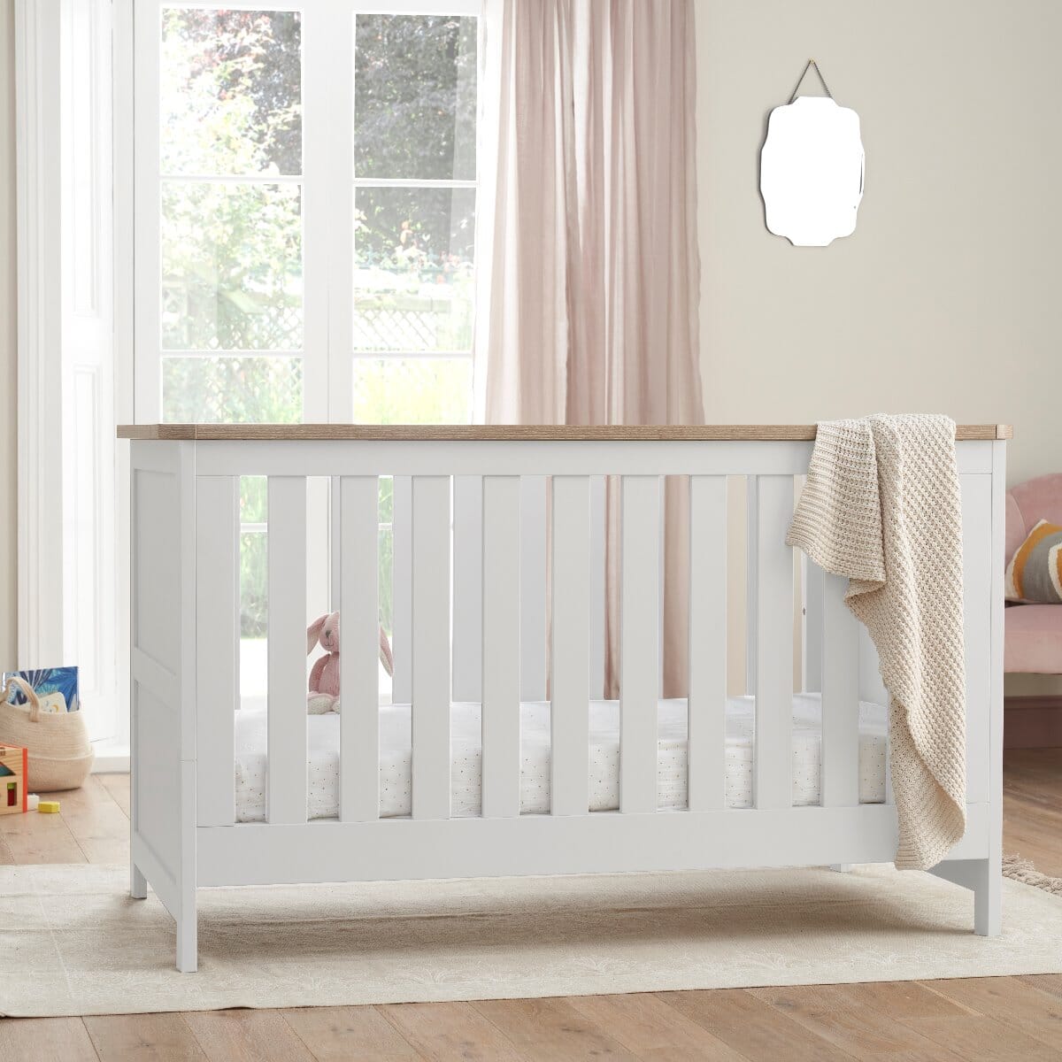 Cot bed store white and oak