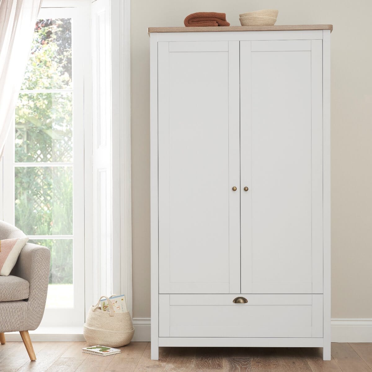 White cheap nursery wardrobe